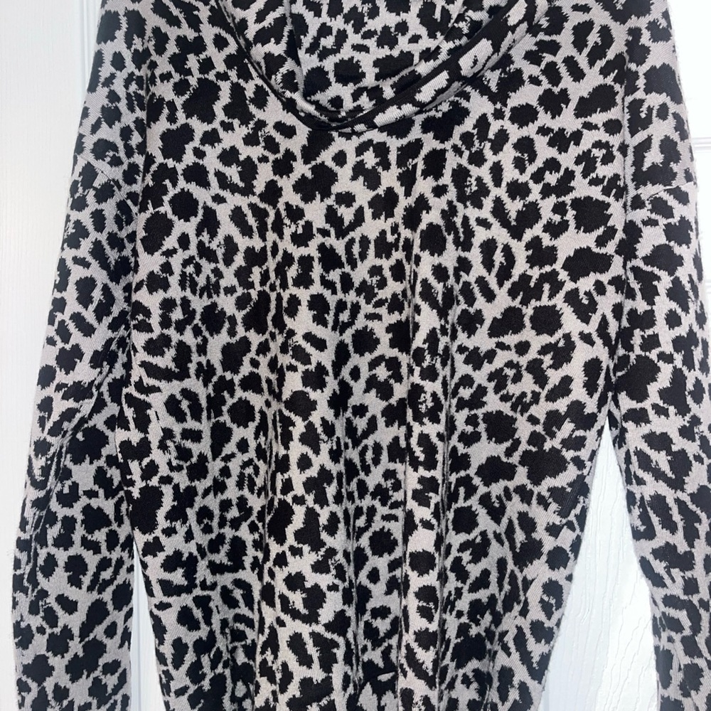 Calvin Klein Collection Black‎ and White Cowl Neck Top